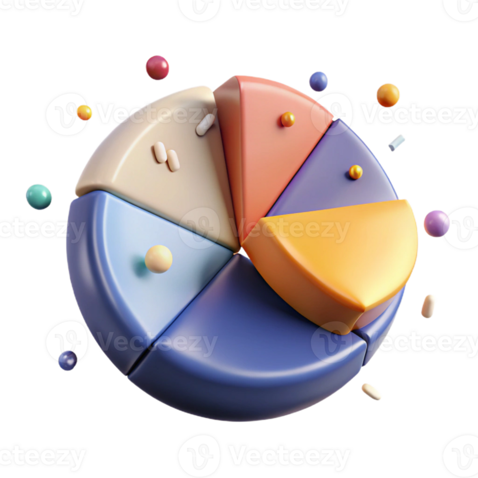 dramatic classic Transparent Background Pie Chart for Business Charts detailed png