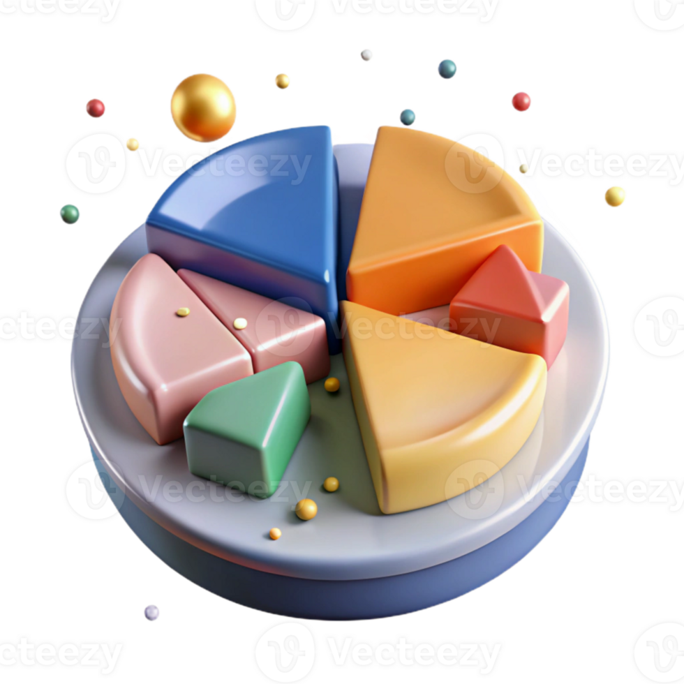 magnificent minimalist Transparent Background Pie Chart for Business Charts premium png