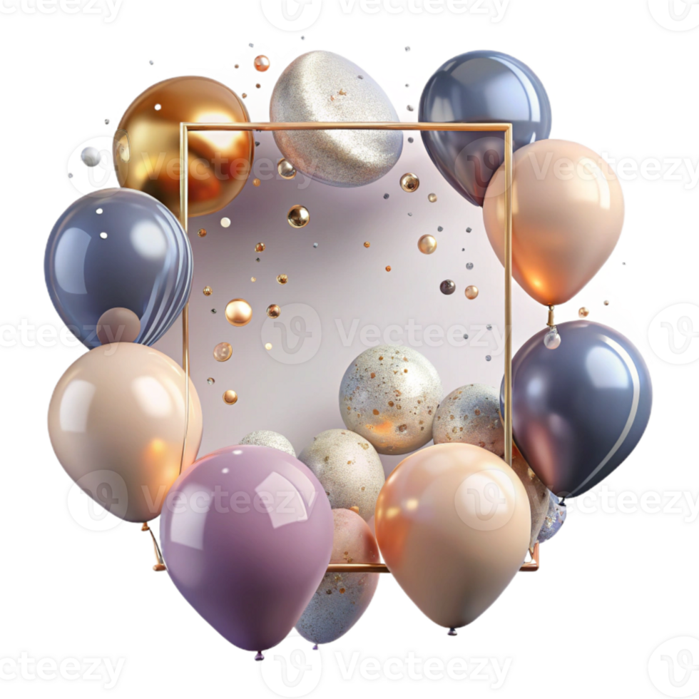 magnificent rustic Transparent Balloons Frame Isolated for Photo Overlays detailed png