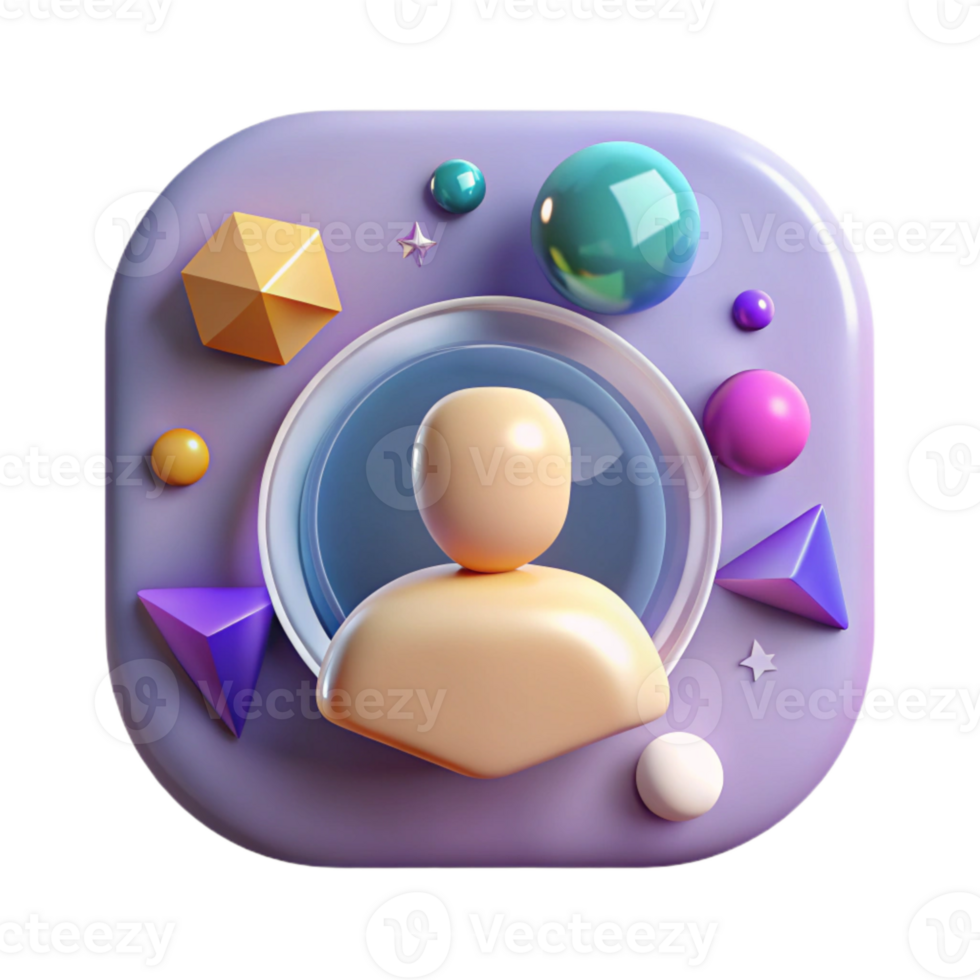 beautiful abstract Transparent User Profile Icon Isolated for Social Media detailed png