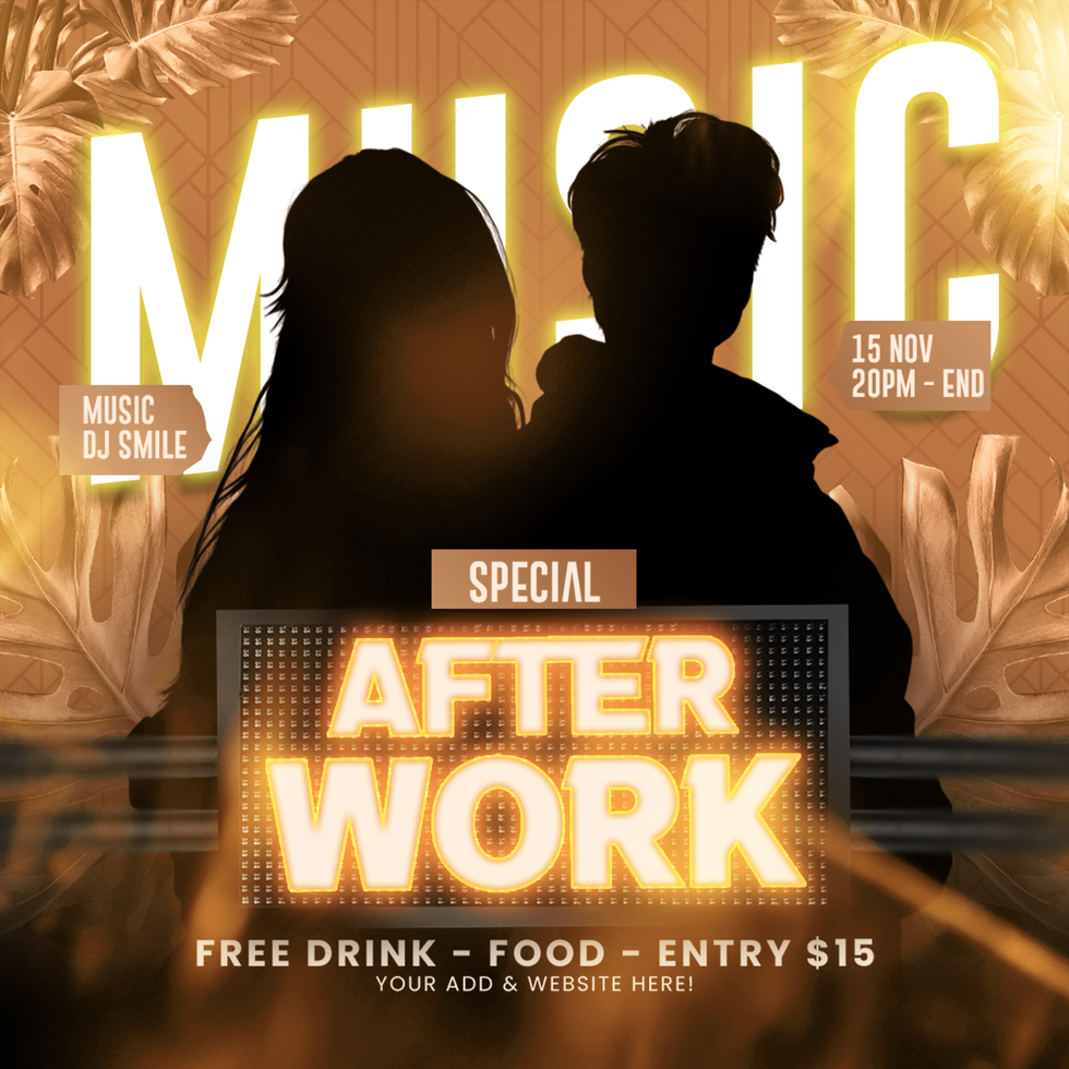 After work flyer party music social poster psd