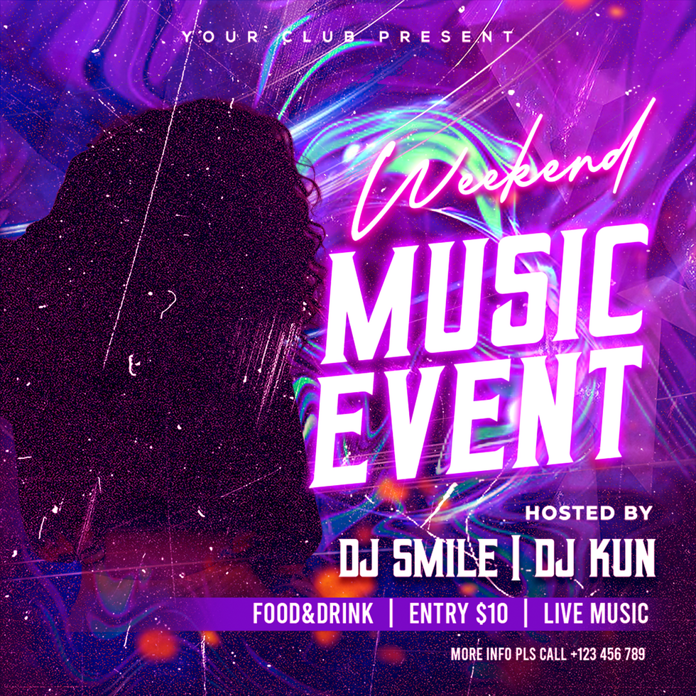 Weekend Music Event Editable psd