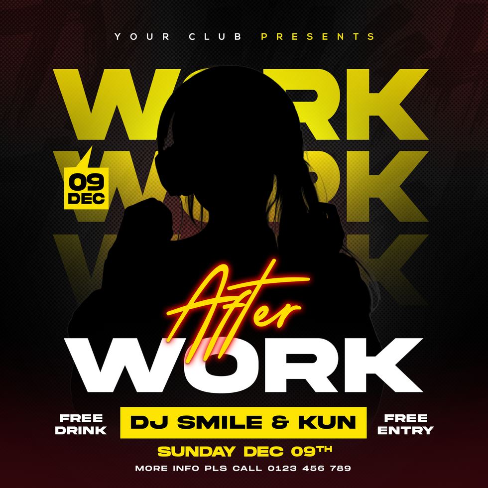 Weekend Music Event Yellow psd