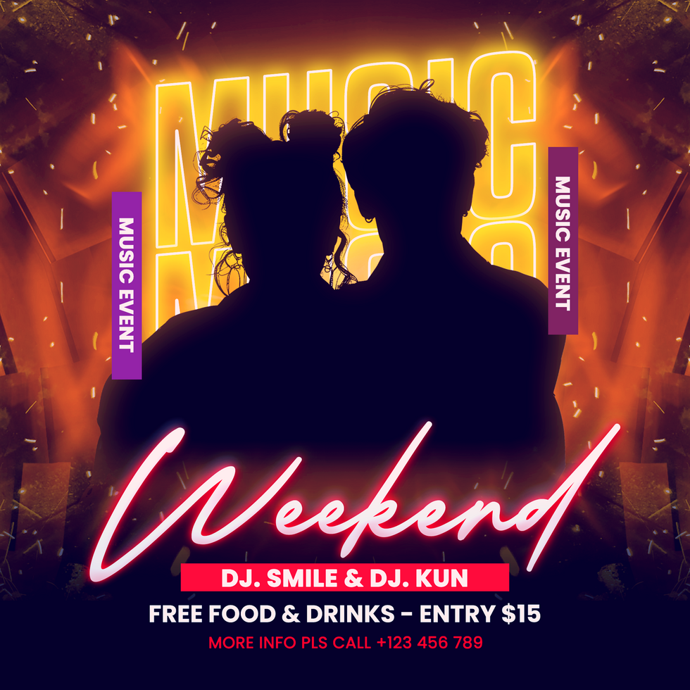 Weekend DJ Event Music Flyer psd