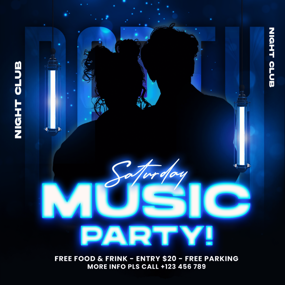 Techno Party Poster Social Media psd