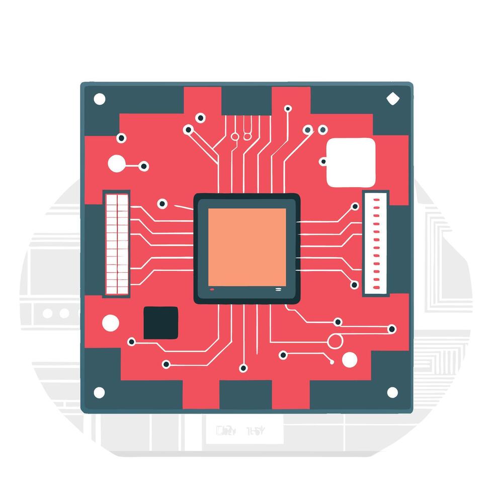 Illustrative Concept of a Printed Circuit Board Layout vector