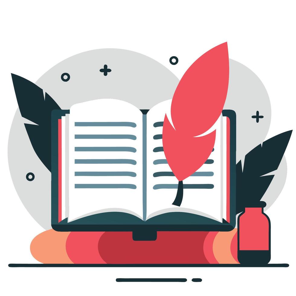Conceptual Depiction of the Profound Nature of Poetry vector