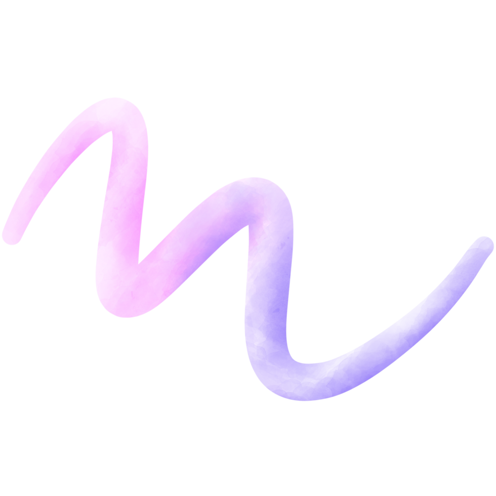 Cute Doodle line watercolor illustration, zigzag png