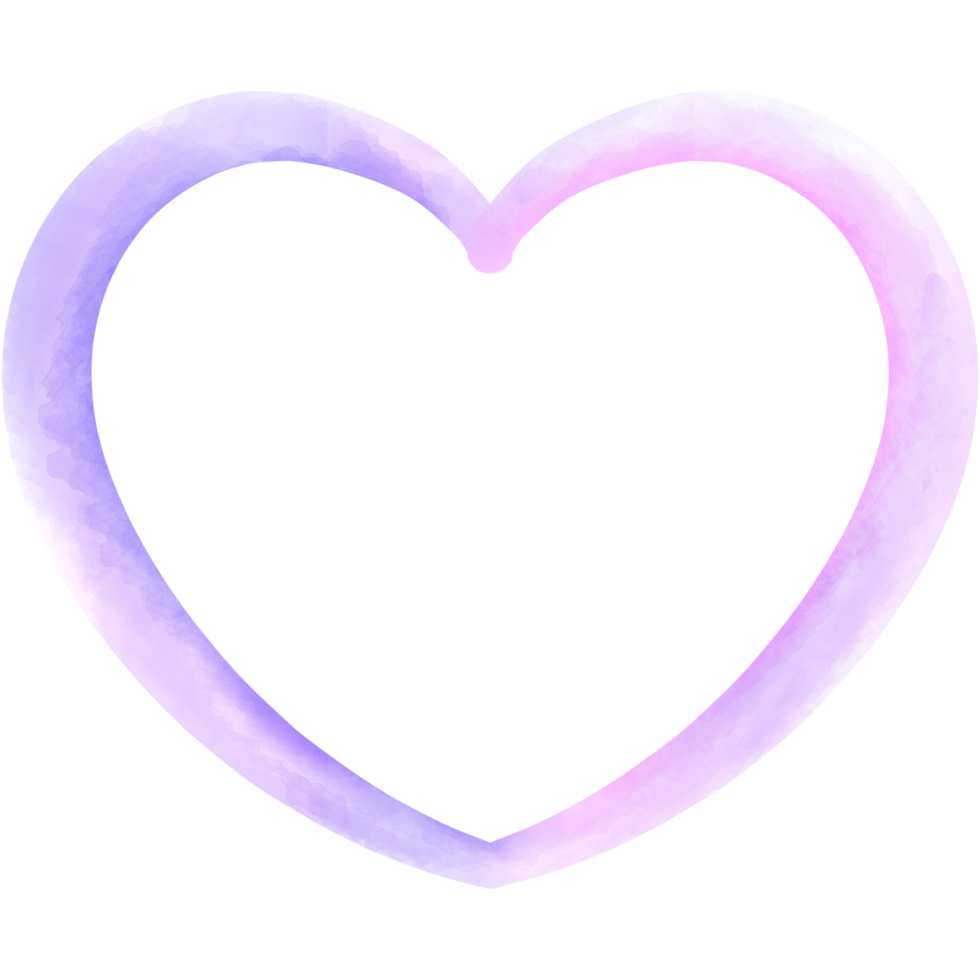Cute Doodle line watercolor illustration, love icon png