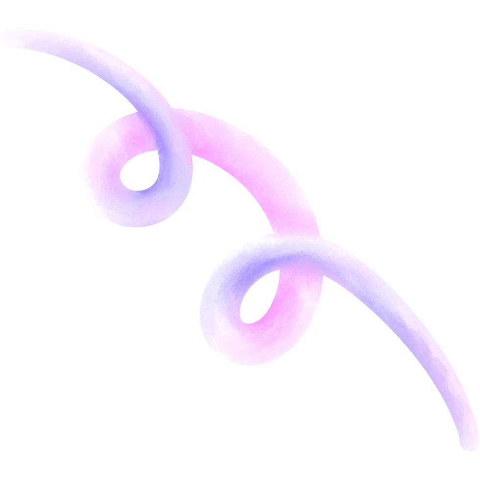 Cute Doodle line watercolor illustration, swirl icon png