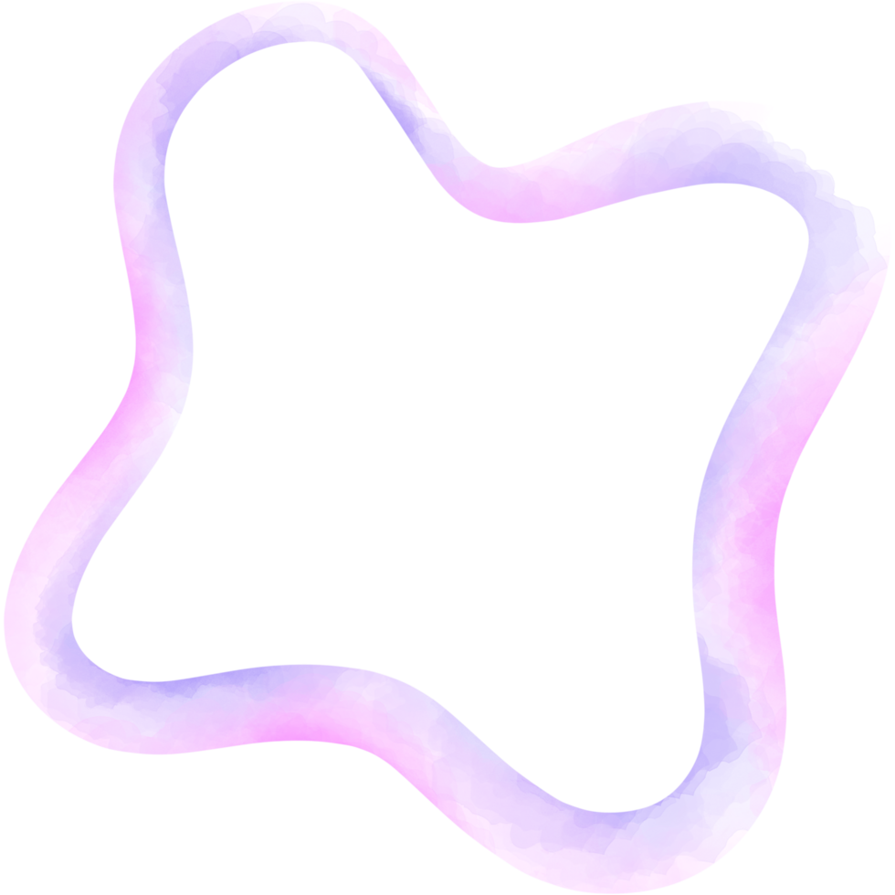 Cute Doodle line watercolor illustration, abstract Shape png