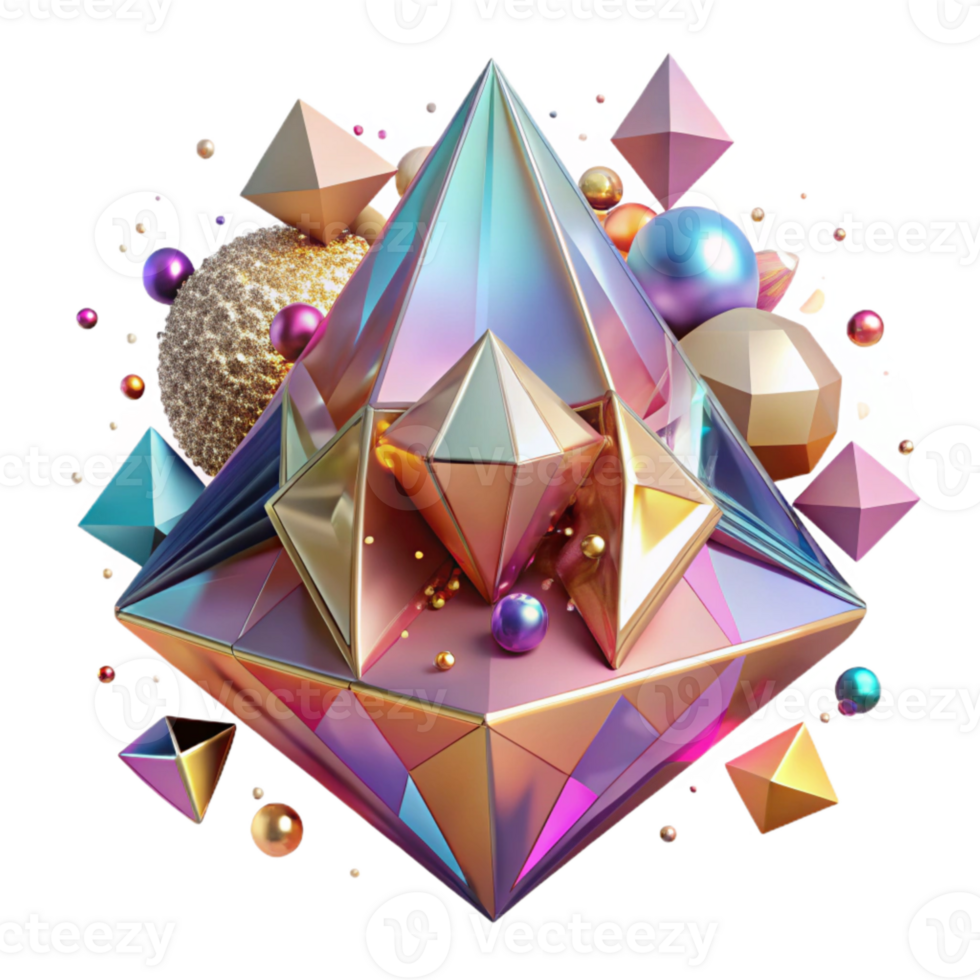 vibrant creative Triangle Mosaic Background Isolated Colorful Art for Print authentic png