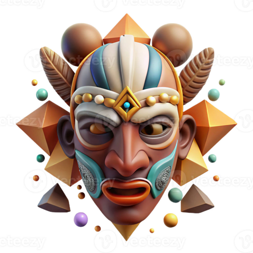 impressive modern Tribal Mask African Culture Cutout for Ethnic Projects authentic png