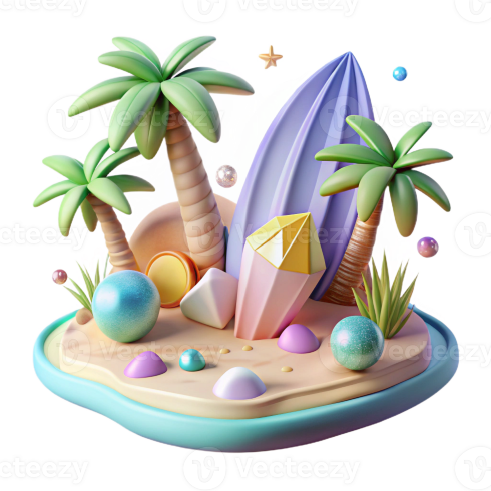 serene traditional Tropical Beach Scene Isolated for Vacation Designs premium png