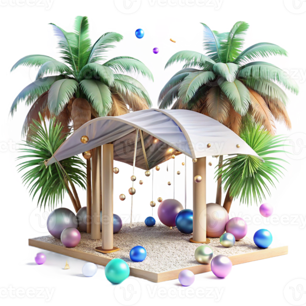 impressive creative Tropical Canopy Coconut Palms Cutout professional png