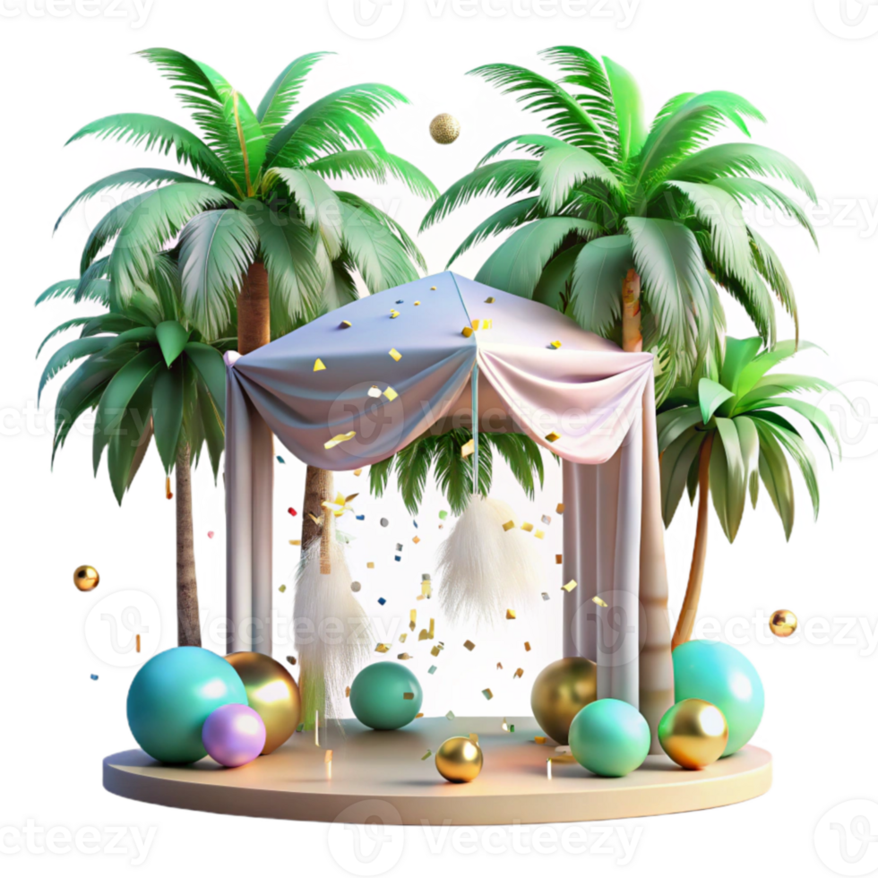 elegant creative Tropical Canopy Coconut Palms Cutout high resolution png