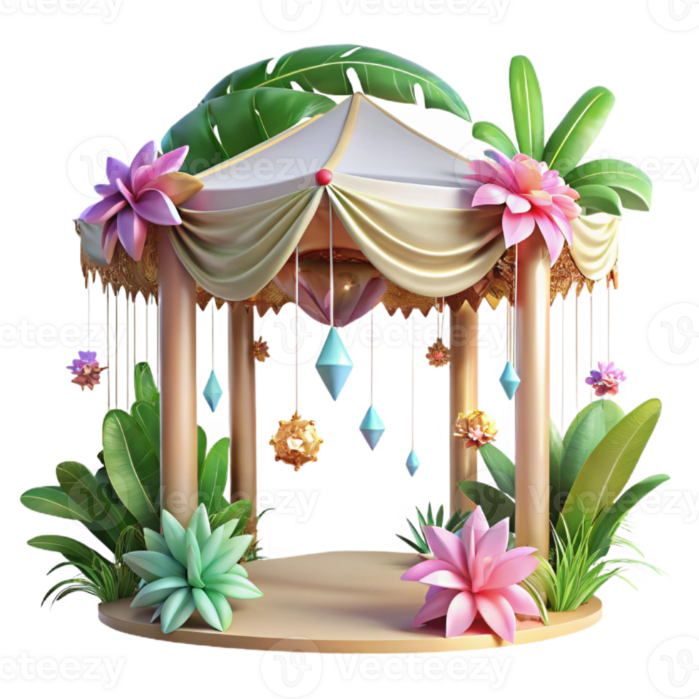 beautiful rustic Tropical Canopy Exotic Flowers Isolated high resolution png