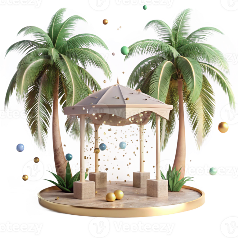 extraordinary artistic Tropical Canopy Coconut Palms Cutout detailed png