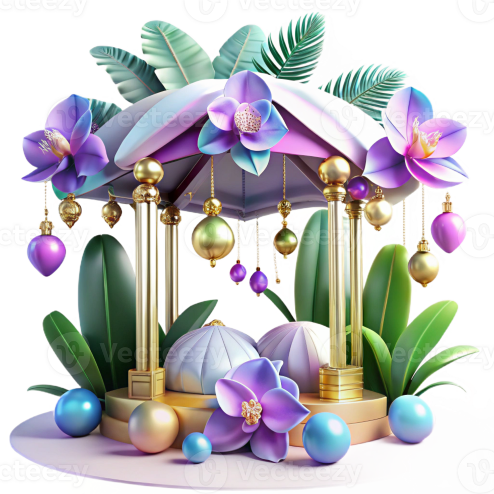 dramatic classic Tropical Canopy Exotic Orchids Cutout detailed png