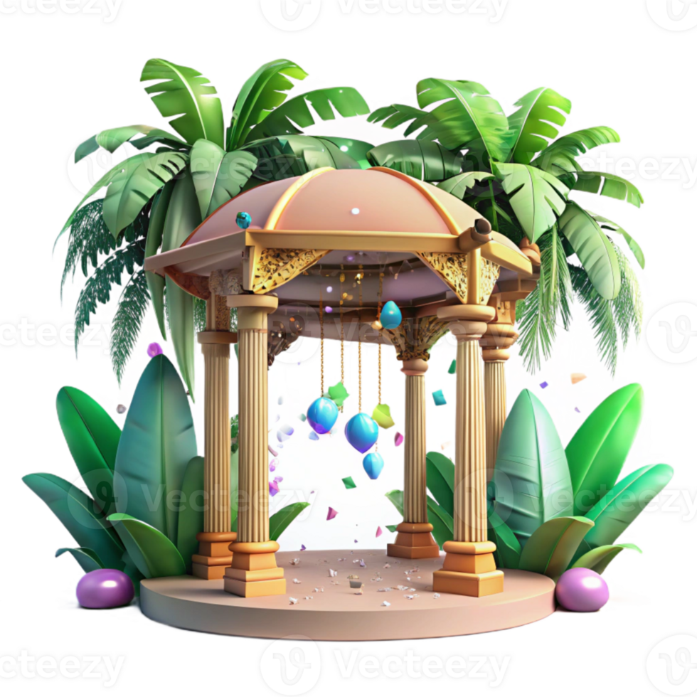 stunning vintage Tropical Canopy Exotic Plants Cutout genuine png