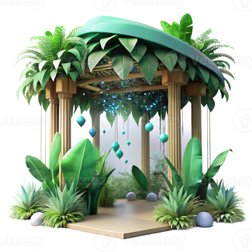 serene rustic Tropical Canopy Exotic Plants Cutout genuine png