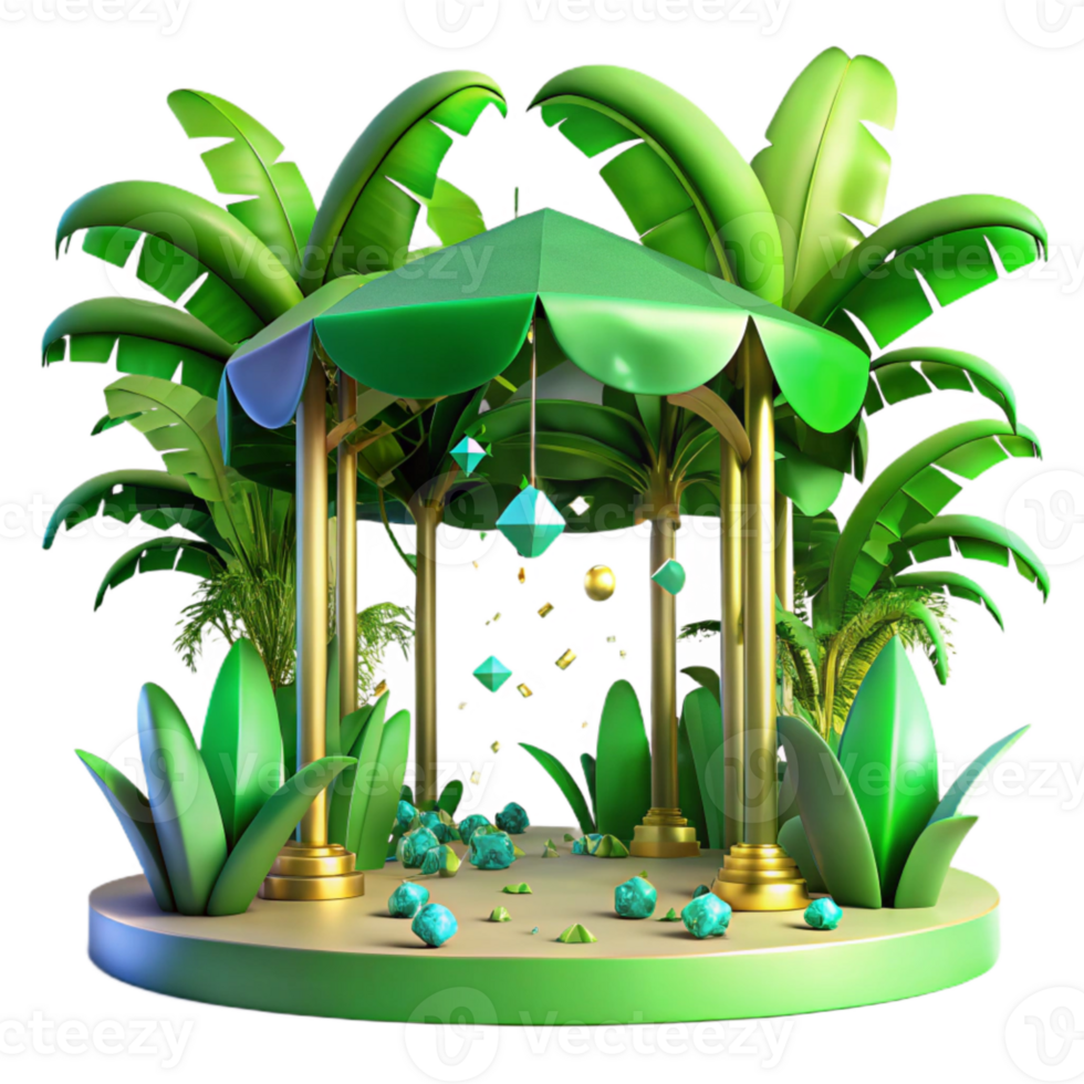 serene rustic Tropical Canopy Vibrant Green Isolated exclusive png