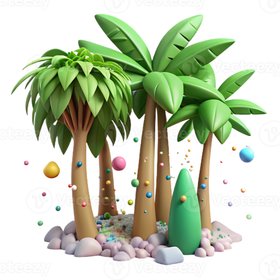 impressive contemporary Tropical Rainforest Trees Cutout for Eco Design detailed png