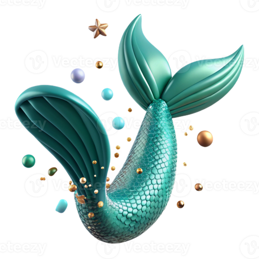 wonderful vintage Turquoise Mermaid Tail Ocean Inspired Transparent high quality png