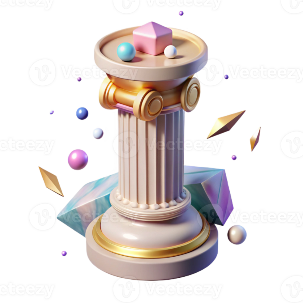 elegant classic Tuscan Column Isolated Roman Architecture Detail premium png