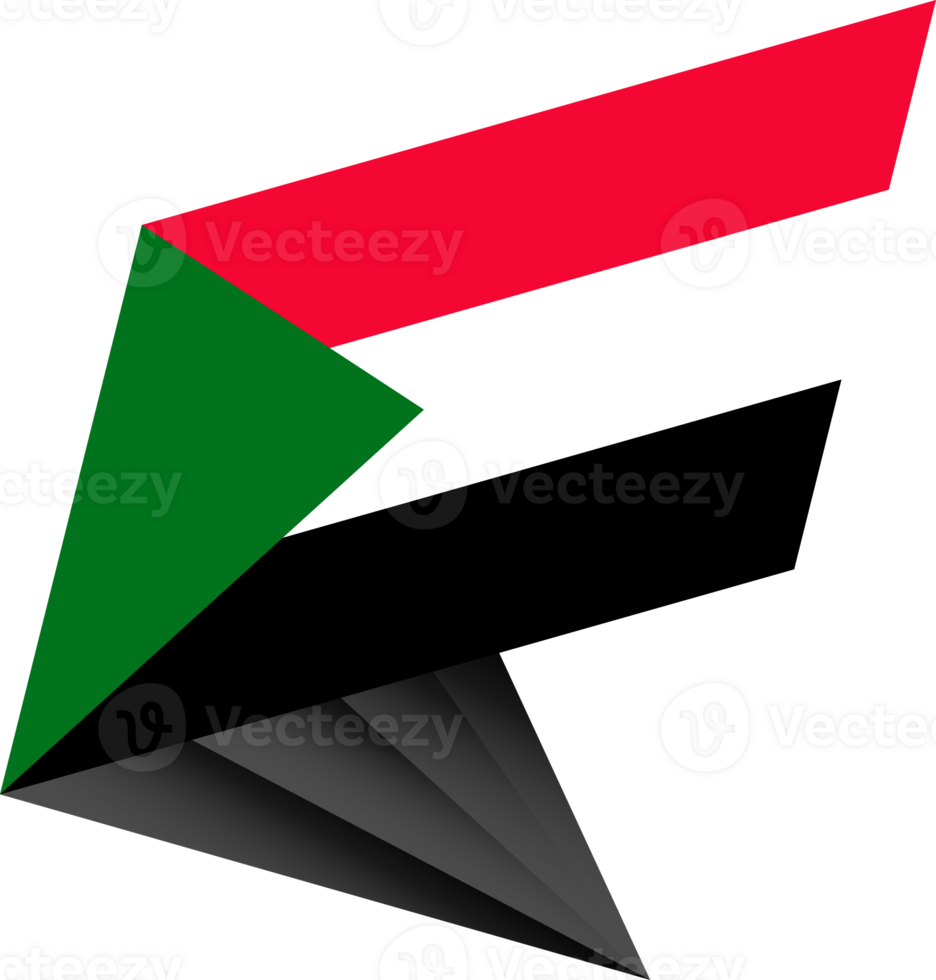 Flag of Sudan, modern pin flag png