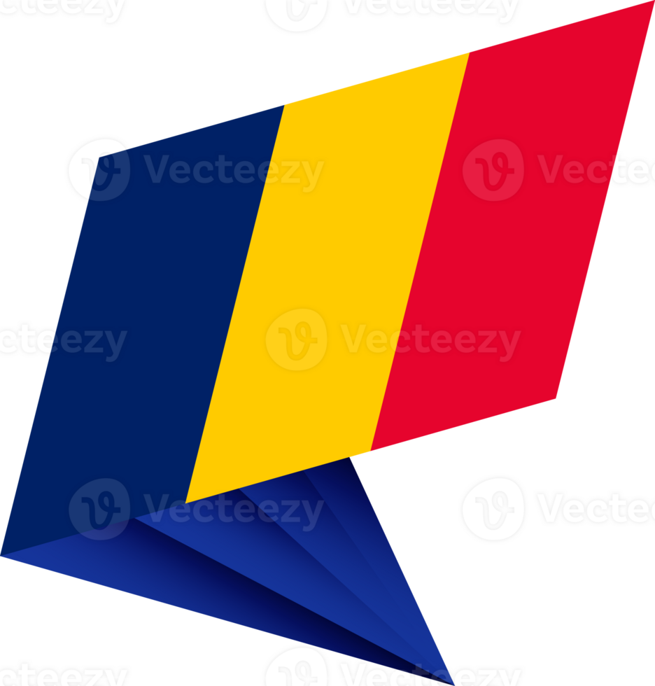Flag of Chad, modern pin flag png