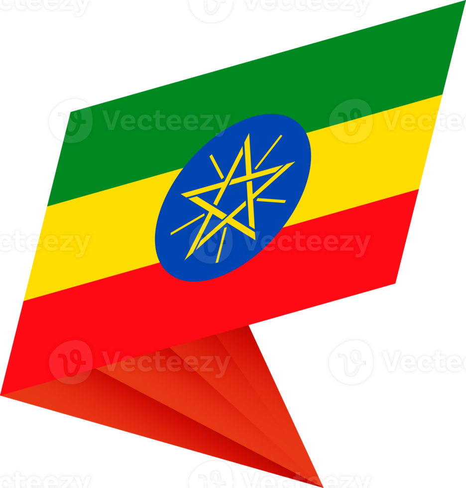 Flag of Ethiopia, modern pin flag png