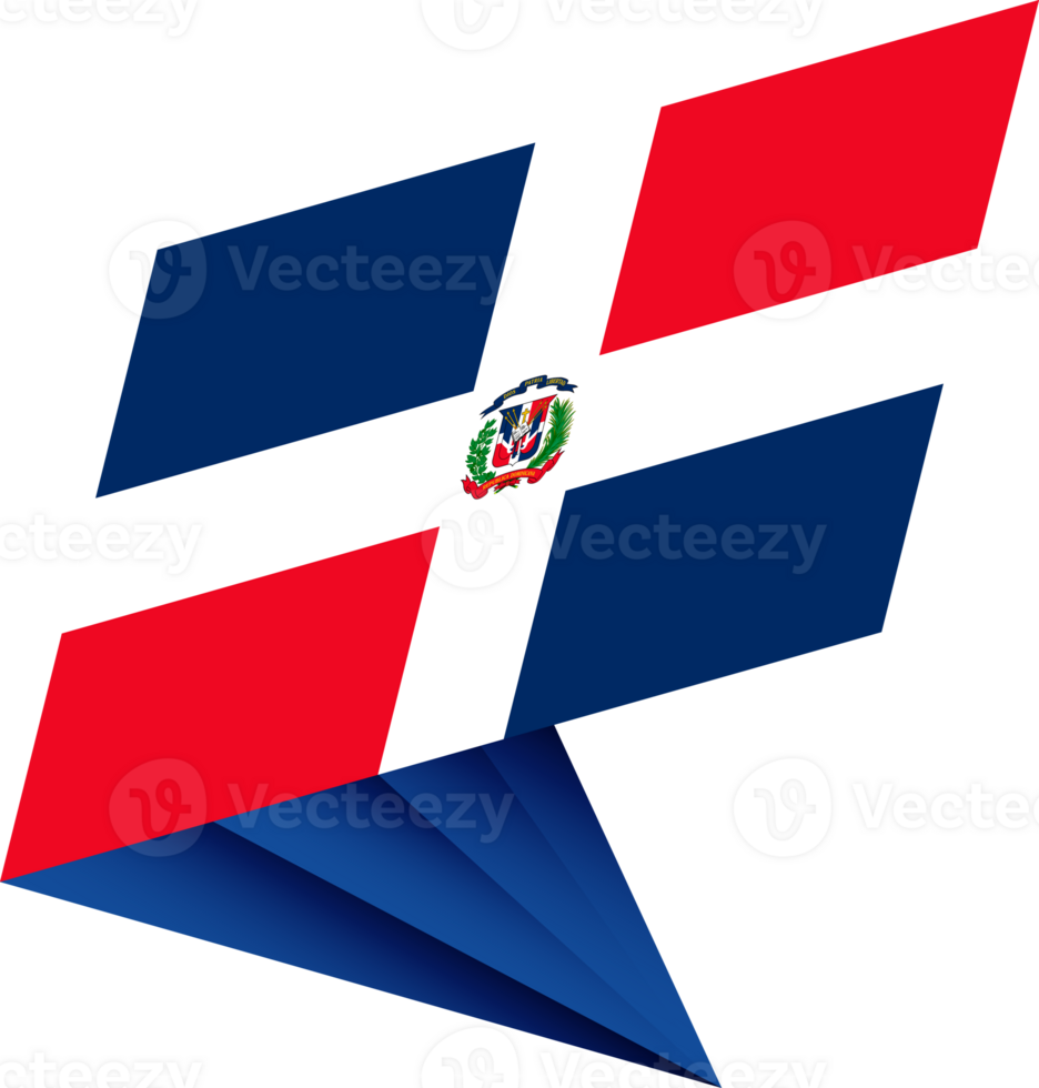 Flag of Dominican Republic, modern pin flag png