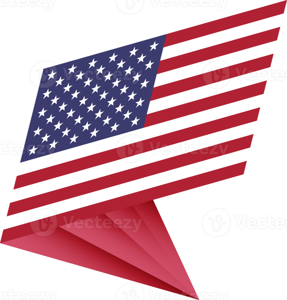 Flag of USA, modern pin flag png
