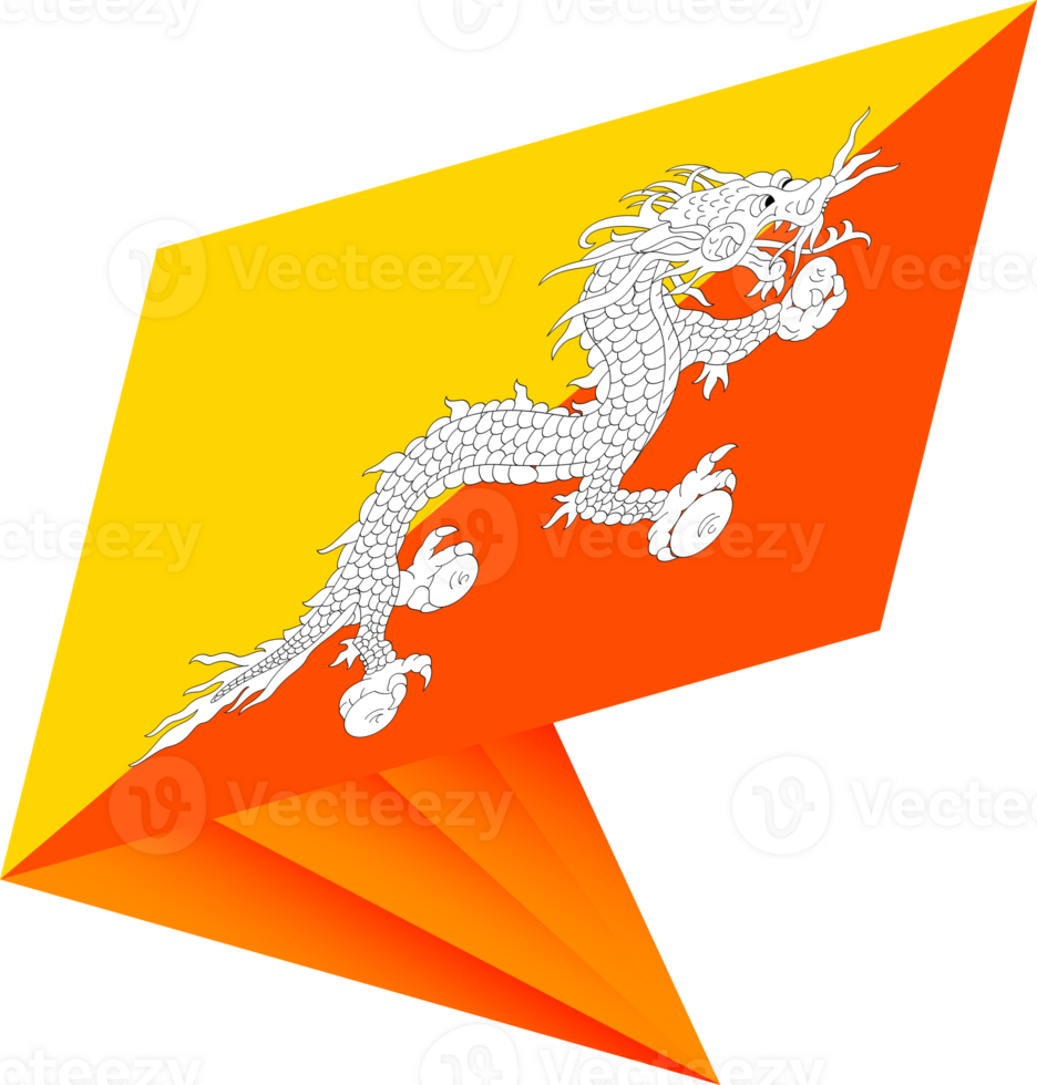 Flag of Bhutan, modern pin flag png