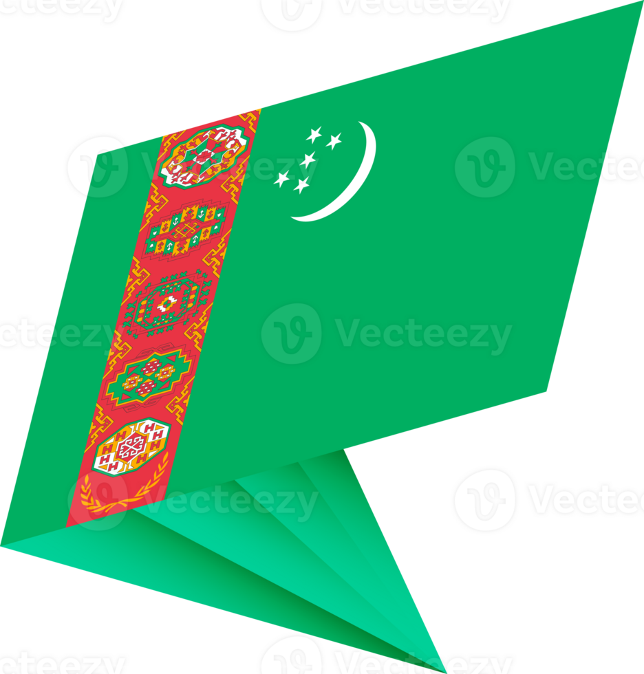 Flag of Turkmenistan, modern pin flag png