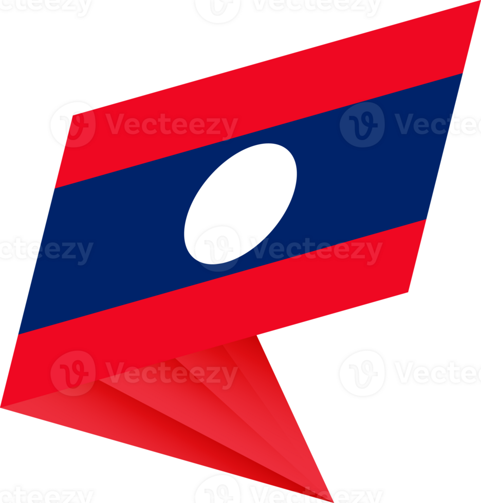 Flag of Laos, modern pin flag png