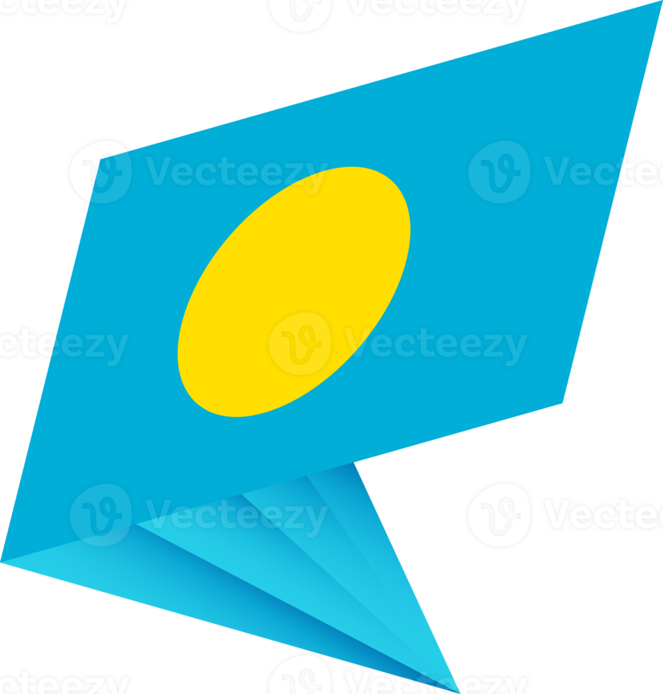 Flag of Palau, modern pin flag png