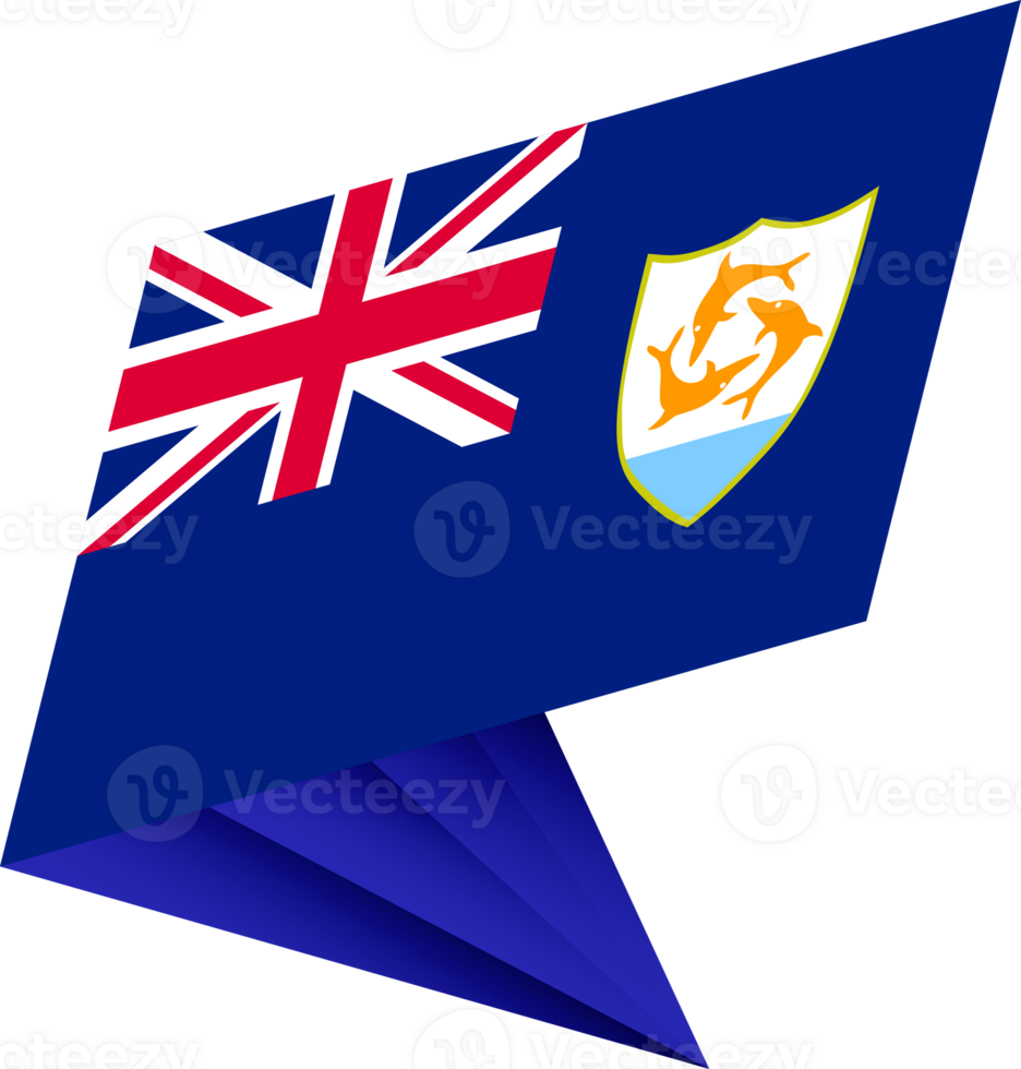 Flag of Anguilla, modern pin flag png