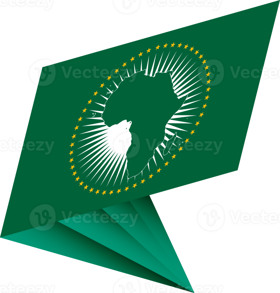 Flag of African Union, modern pin flag png