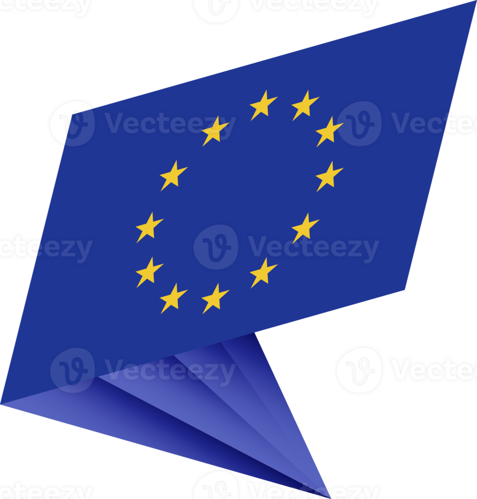 Flag of European Union, modern pin flag png