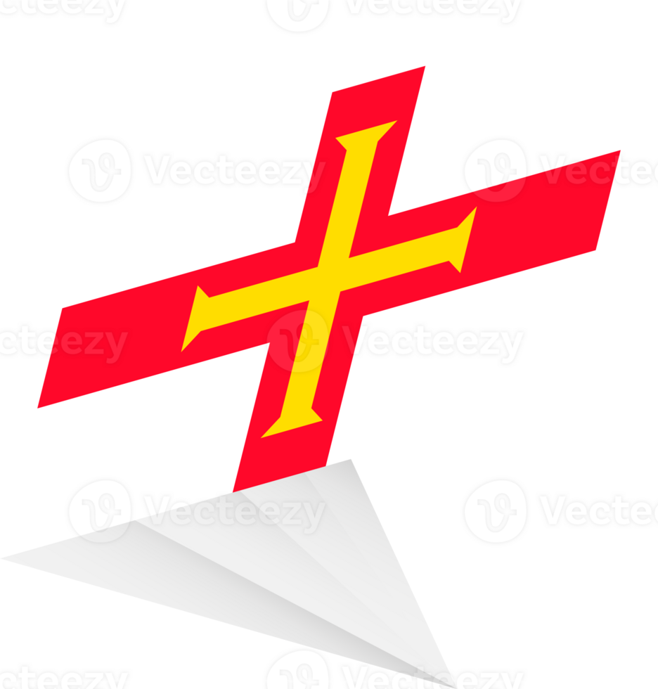 Flag of Guernsey, modern pin flag png