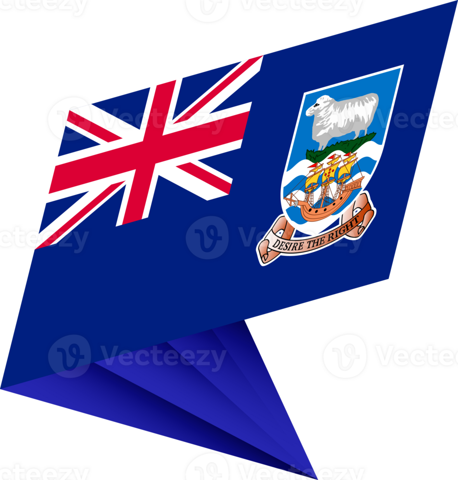 Flag of Falkland Islands, modern pin flag png