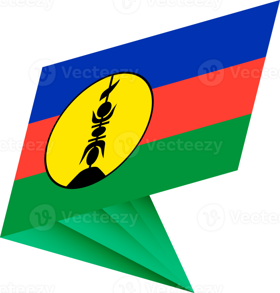 Flag of New Caledonia, modern pin flag png