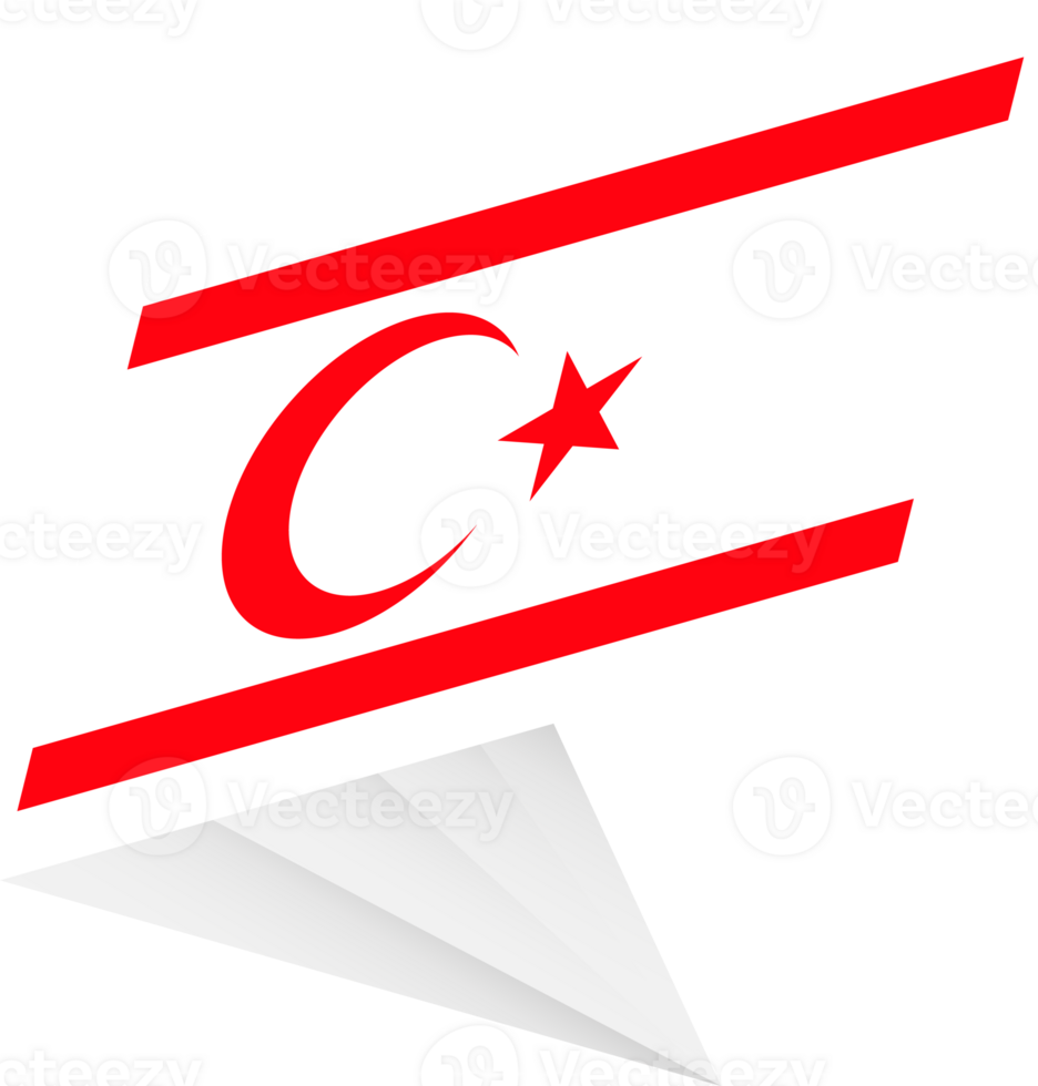 Flag of Northern Cyprus, modern pin flag png