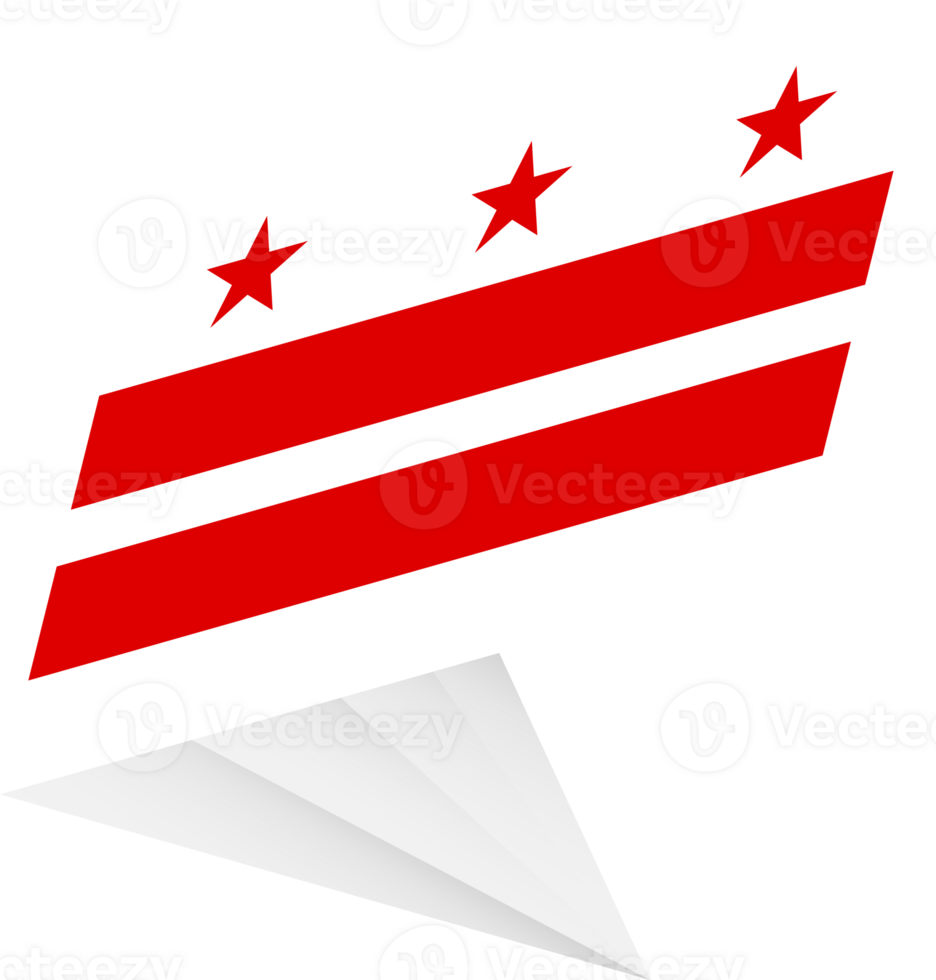 Flag of District of Columbia, modern pin flag png