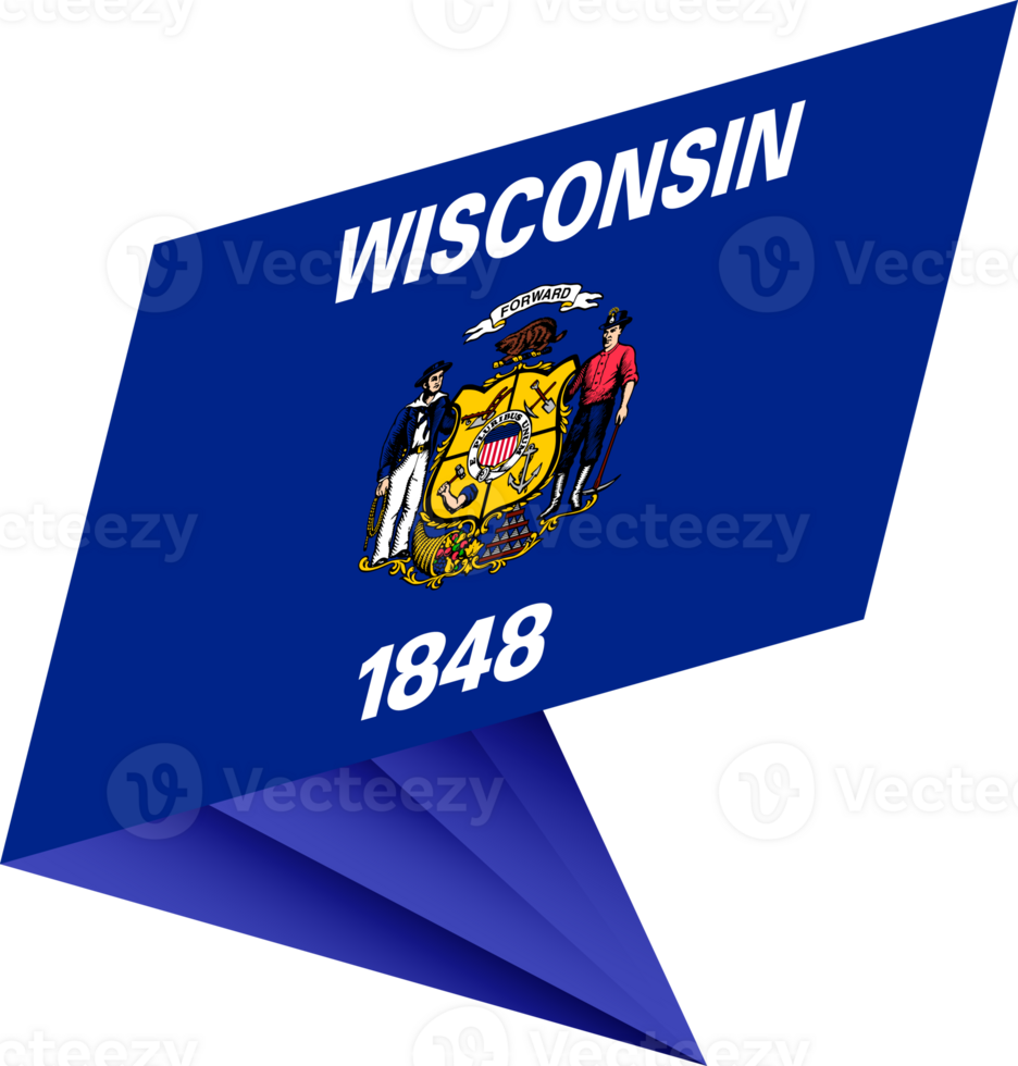 Flag of Wisconsin, modern pin flag png