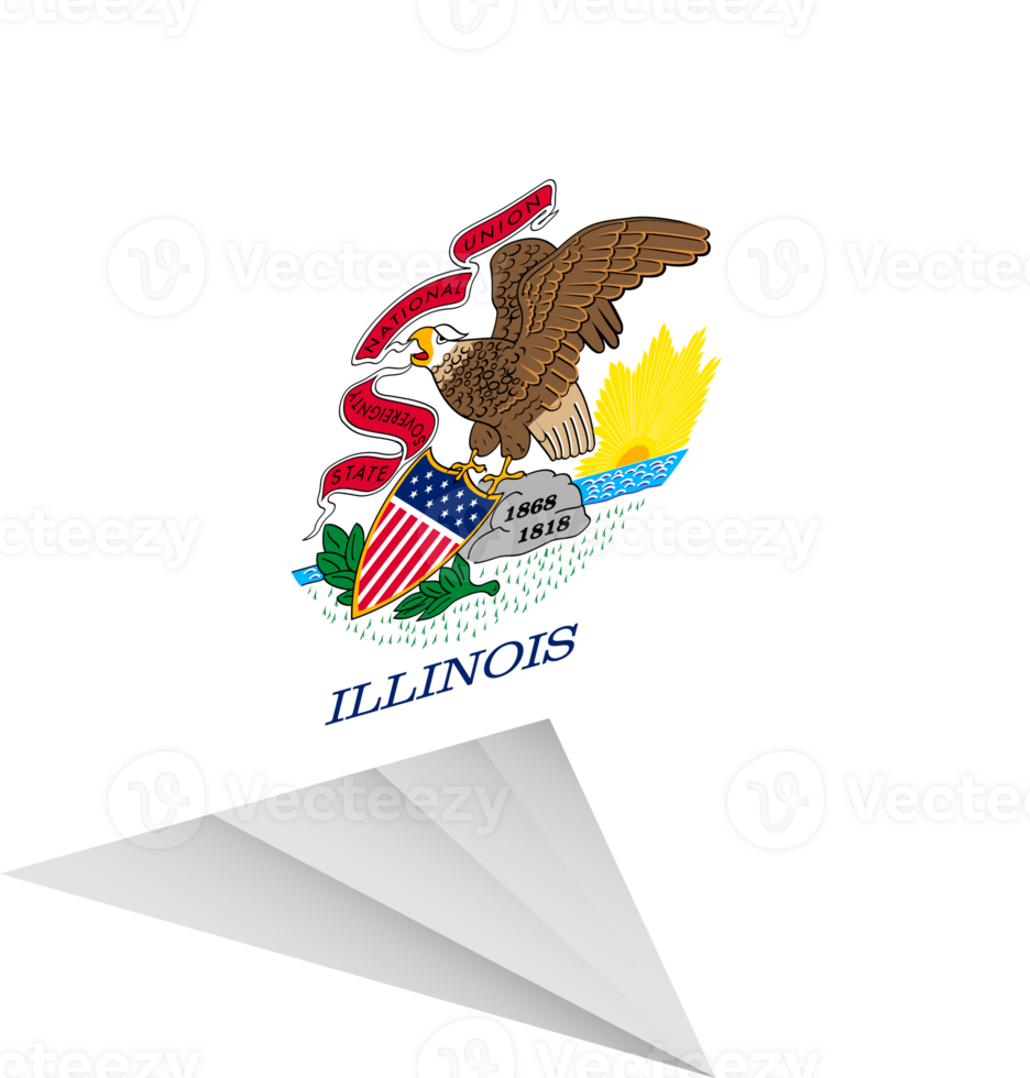 Flag of Illinois, modern pin flag png