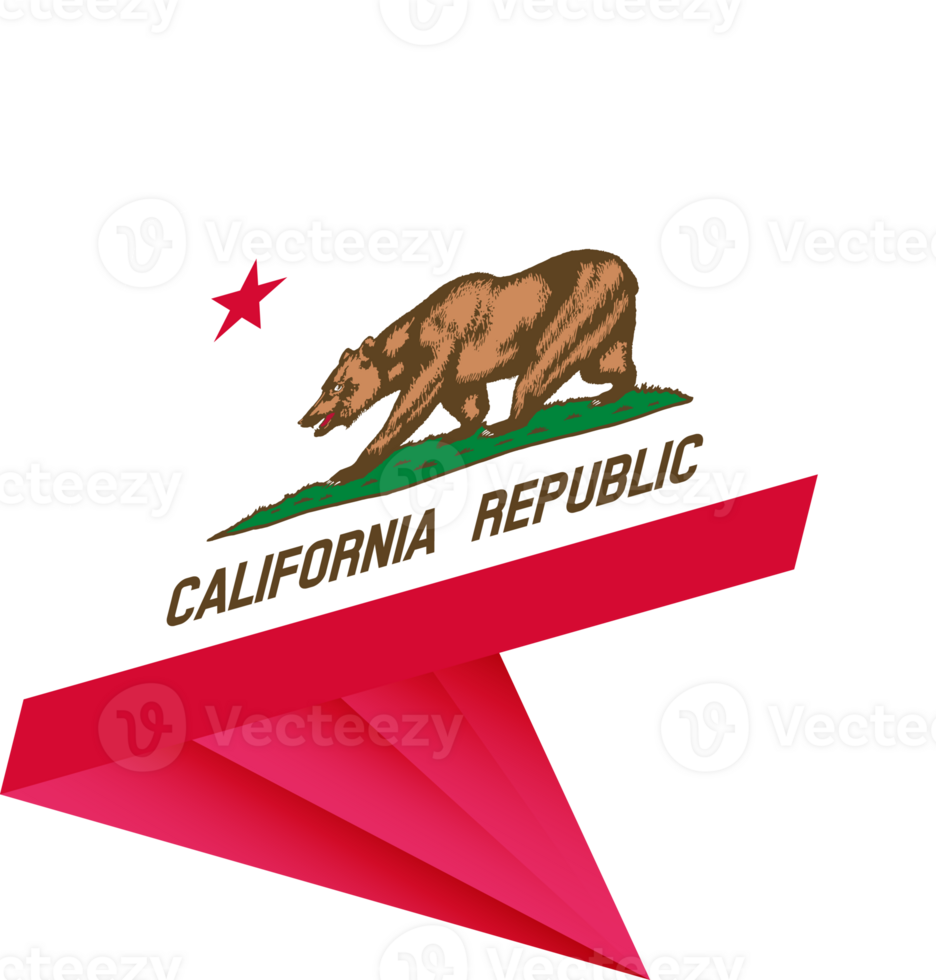 Flag of California, modern pin flag png