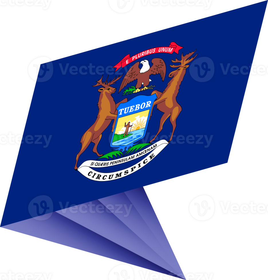 Flag of Michigan, modern pin flag png